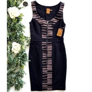 ALI RO front zip body con dress size 4